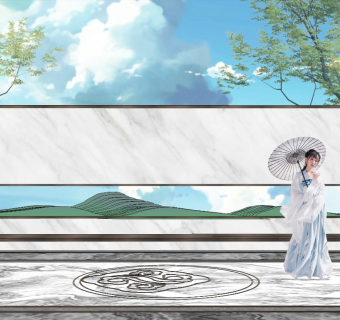 现代风格景墙SU模型下载